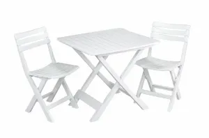 Foldable White Bistro Set