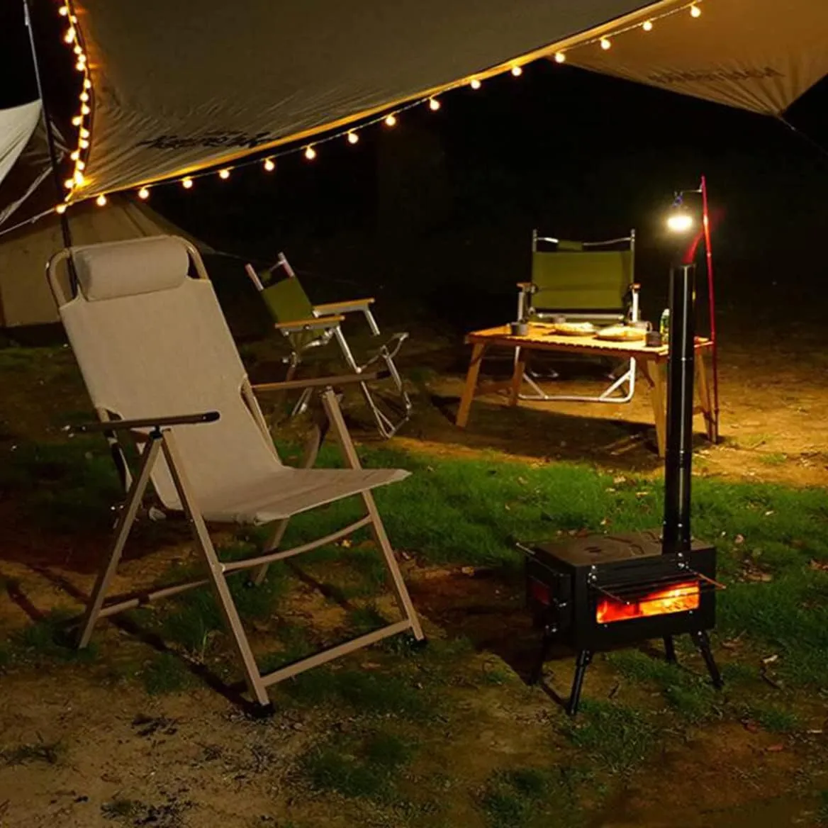 Foldable Wood Burning Stove,Portable Tent Stoves Burning, Hot Stove, Camp Stove with Chimney Pipe/s