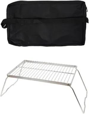 Folding Barbecue Table Stainless Steels Grilling Table With Legs Camping Tables Foldable Camping Equipment Stove Rack