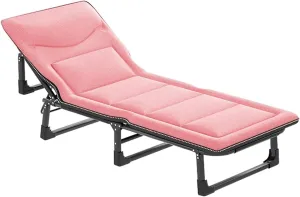 Folding Bed with Mattress Queen 3 in 1 Folding Camping Cot Bed 4 Positions Adjustable Patio Chaise Lounge Chair for Bedroom Pool Patio(B,190 * 75 * 30cm), 190 * 75 * 30CM