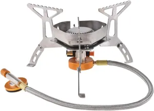 Folding Burner Outdoor Gas Stove Camping Propane Electronic Ignition Brass Connector Alloy Windproof Net Compact Boxed