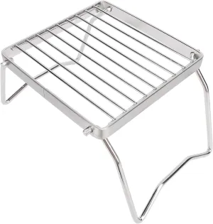 Folding Campfire Grill, Stainless Steel Grate Heavy Duty Portable Camping Grill with Carrying Bag, Fireplace Cooking Grate Fire Grill Grate for Backpacking Hiking Picnics Fishing