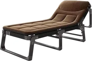 Folding Camping Bed Adjustable 4-Position Sleeping Cots for Adults Lounge Chair W/Mattress Camping Cot Load 330lb Folding Cot