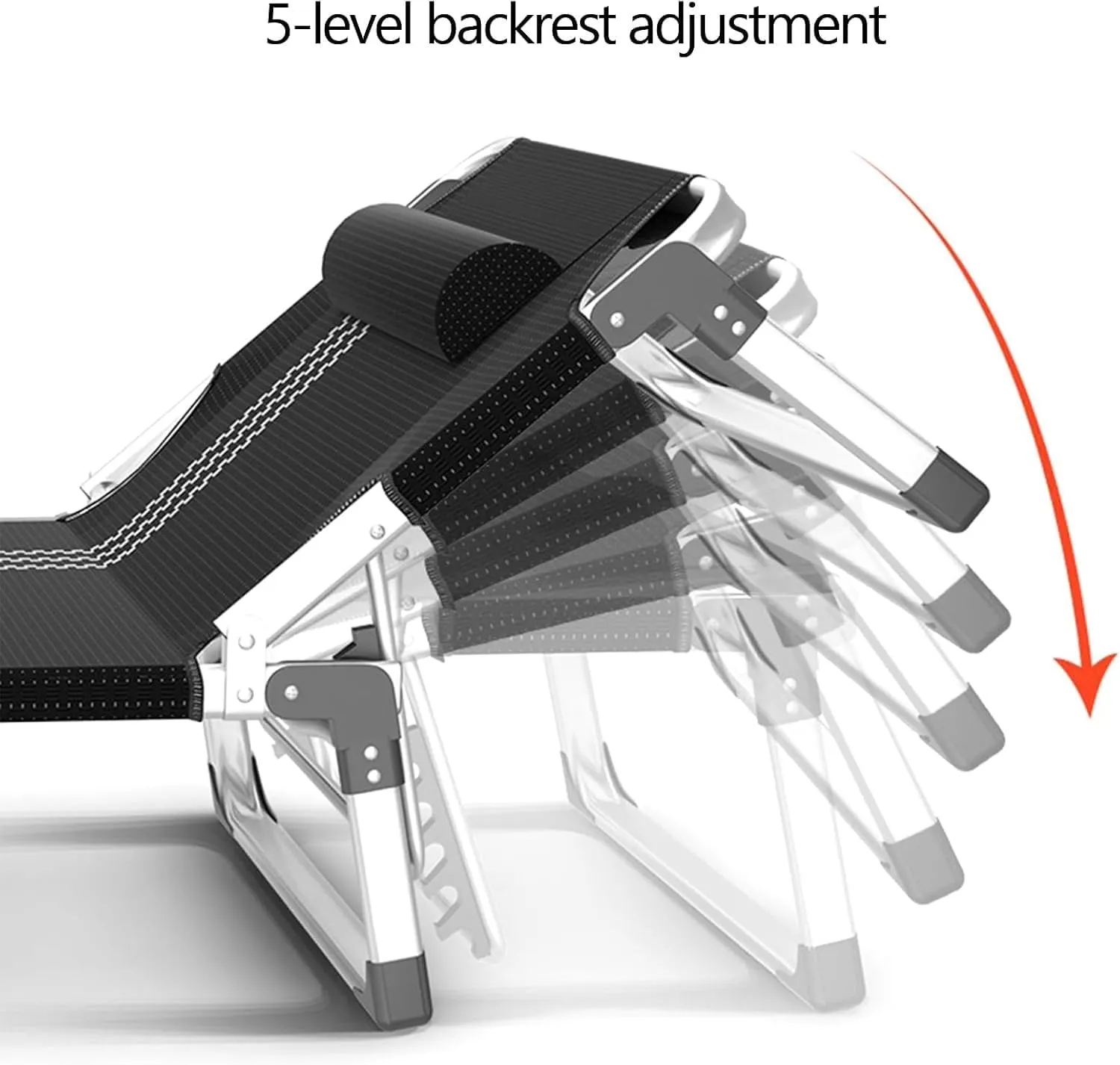 Folding Camping Bed Aluminium Alloy Frame Cots for Camping Adults 5 Adjustable Positions Camping Cot Camping Cots for Adults
