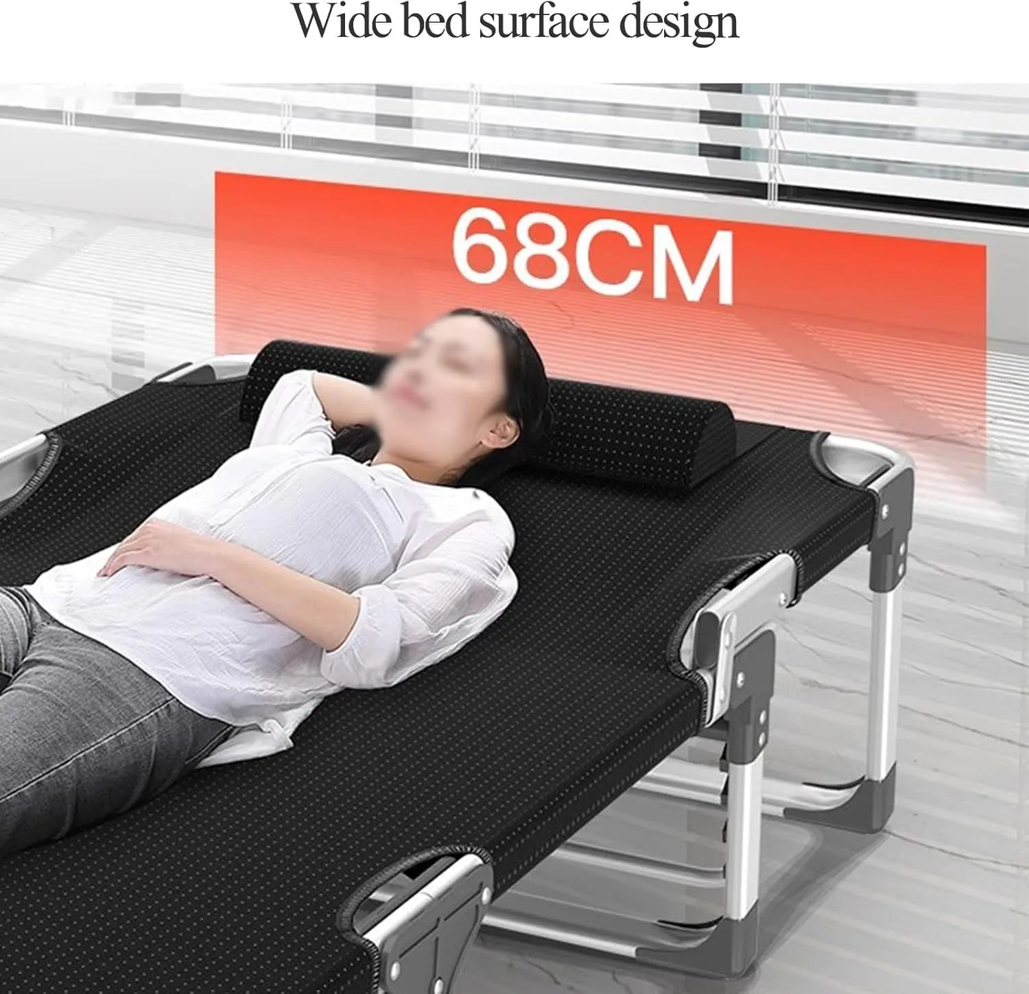 Folding Camping Bed Aluminium Alloy Frame Cots for Camping Adults 5 Adjustable Positions Camping Cot Camping Cots for Adults