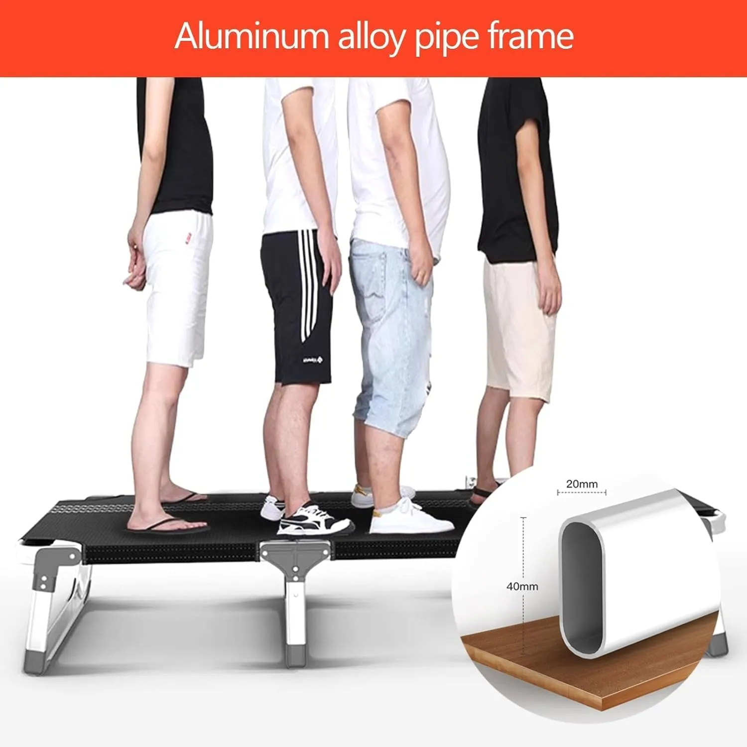 Folding Camping Bed Aluminium Alloy Frame Cots for Camping Adults 5 Adjustable Positions Camping Cot Camping Cots for Adults