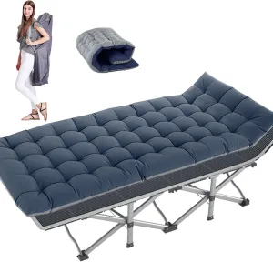 Folding Camping Cot, Folding Cot Camping Cots for Adults, Portable Sleeping Cot with Mattress Foldable Outdoor Bed Camp Cots Guest Bed with Carry Bag for Home, Office & Outdoor Use