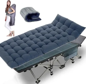 Folding Camping Cot, Folding Cot Camping Cots for Adults, Portable Sleeping Cot with Mattress Foldable Outdoor Bed Camp Cots Guest Bed with Carry Bag for Home, Office & Outdoor Use