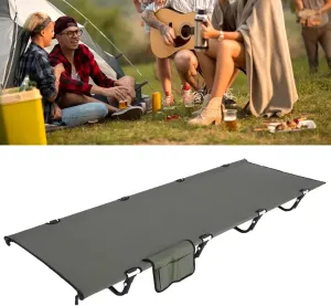 Folding Camping Cot for Adults, Compact Sleeping Cots with Side Pocket, Portable Foldable Camp Bed with Carry Bag for Outdoor, Travel(Green)