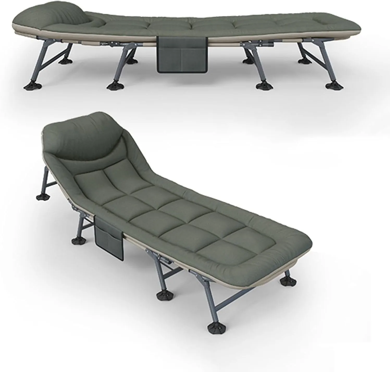 Folding Camping Cot for Adults, Oversized Cot with Pillow, Heavy Duty Sleeping Bed for Tent, Outdoor, Hiking, Beach, Office Nap, Portable Guest Bed