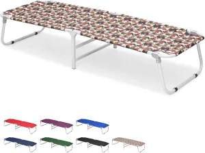 Folding Camping Cot for Adults, Portable Travel Camp Cot with Storage Bag, Metal Frame Camping Bed Great for Outdoor, Lounging & Elevated Sleeping, Support 300lbs, Easy Setup, Camo