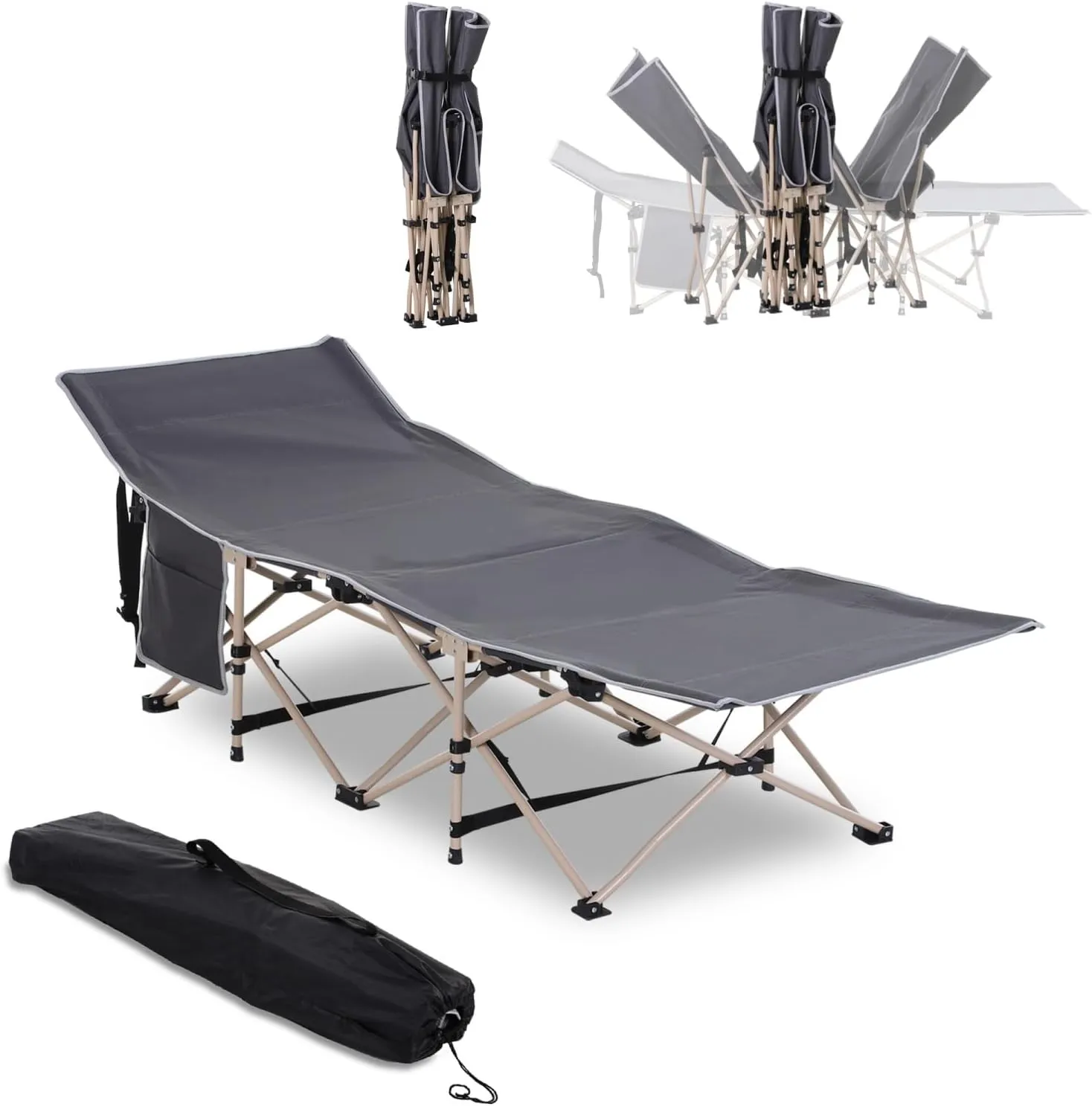 Folding Camping Cot for Adults with Carry Bag