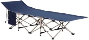 Folding Camping Cot, Portable Outdoor Travel Cot with Carring Bag, Heavy-Duty Steel Frame, Duty Adult and Kids Travel Cot for Hiking, Camping, Blue, SY-LHJ2-85477824