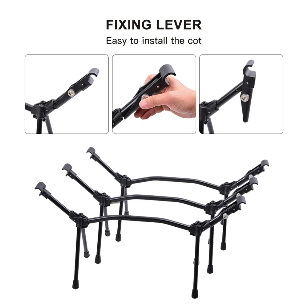 Folding Camping Cot with Leg Extenders – Portable Outdoor Sleeping Cot for Hiking, Traveling, and Backpacking