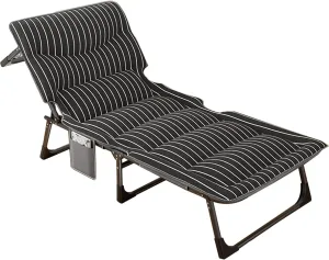 Folding Camping Cot with Pillow, 4-Position Folding Chaise Lounge Chair, Portable Folding Bed Cot Chaise Lounge Chair, for Outdoor Camping/Office, Home Nap (Color : A, Size : 190x70x30cm)