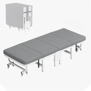 Folding Camping Cot,Camping Cot for Adults, Foldable Bed On Wheels for Office Nap Living Room Portable Fold Up Guest Cot with Sturdy Steel Frame Rollaway Cot Single(190 * 65 * 30cm)