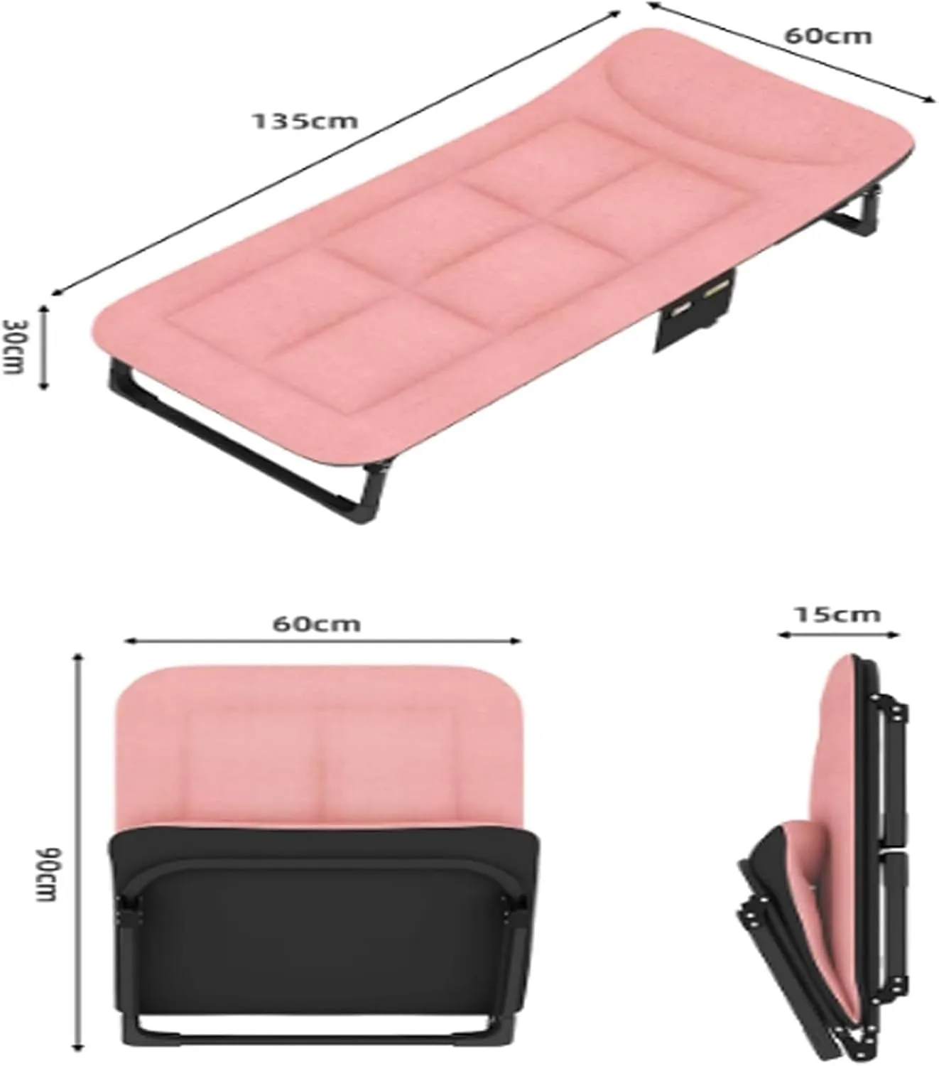 Folding Camping Cot,Camping Cot for Adults, Guest Bed with Pillow Fold Out Camping Bed with Mattress Heavy Duty Cots for Outdoor Travel Office Home Nap(Multicolor)