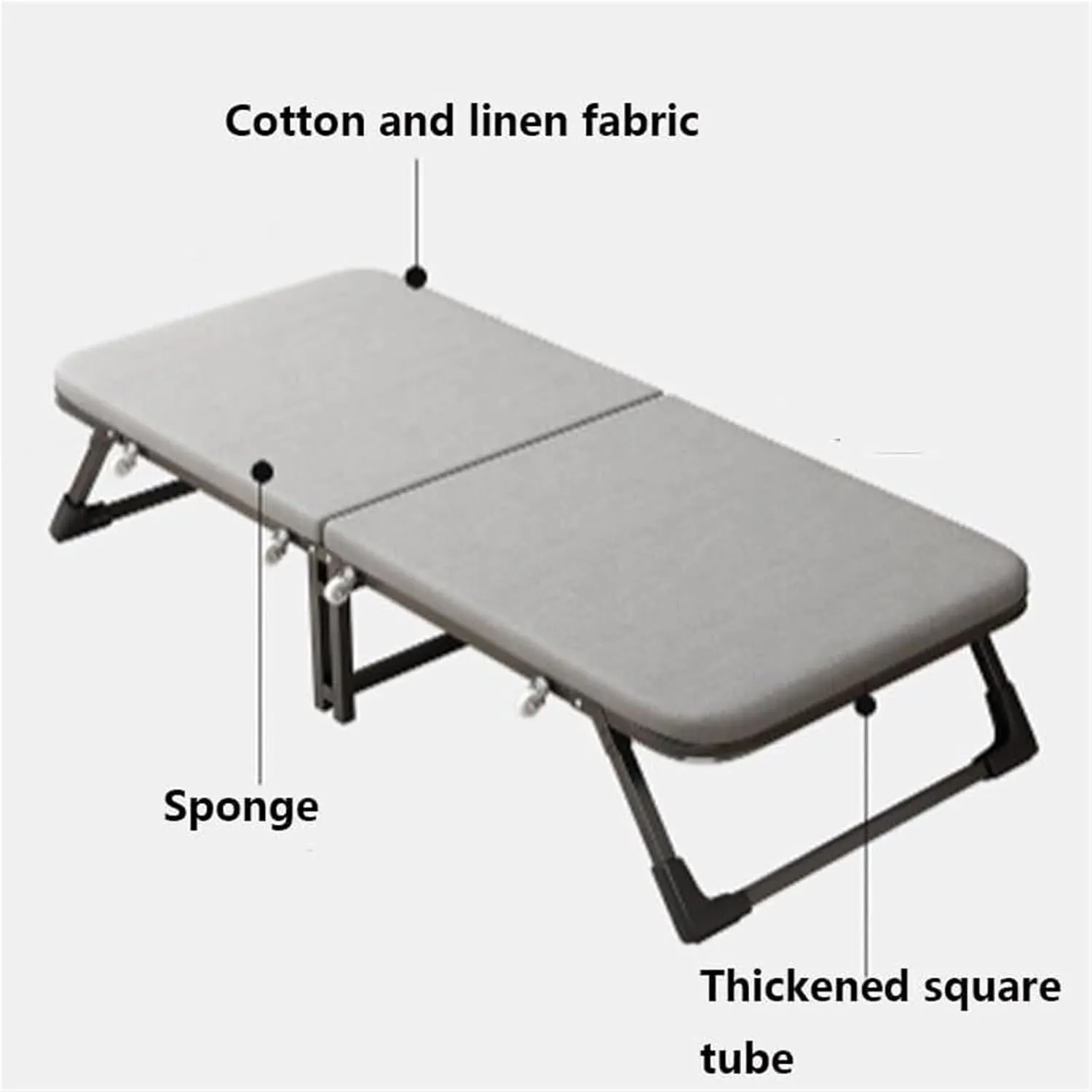 Folding Camping Cot,Camping Cot for Adults, Portable Foldable Cot with Steel Frame Rollaway Guest Bed with 4 Wheels Space-Saving Adult Beds Easy Assembly & Moving(182 * 70 * 35cm)