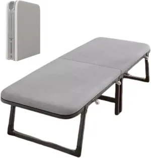 Folding Camping Cot,Camping Cot for Adults, Portable Foldable Cot with Steel Frame Rollaway Guest Bed with 4 Wheels Space-Saving Adult Beds Easy Assembly & Moving(182 * 70 * 35cm)