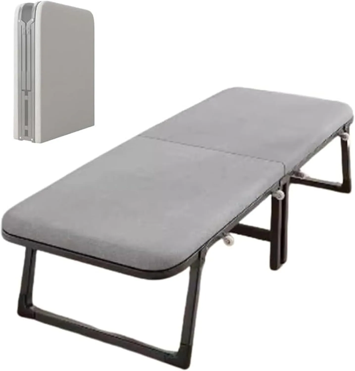 Folding Camping Cot,Camping Cot for Adults, Portable Foldable Cot with Steel Frame Rollaway Guest Bed with 4 Wheels Space-Saving Adult Beds Easy Assembly & Moving(182 * 70 * 35cm)
