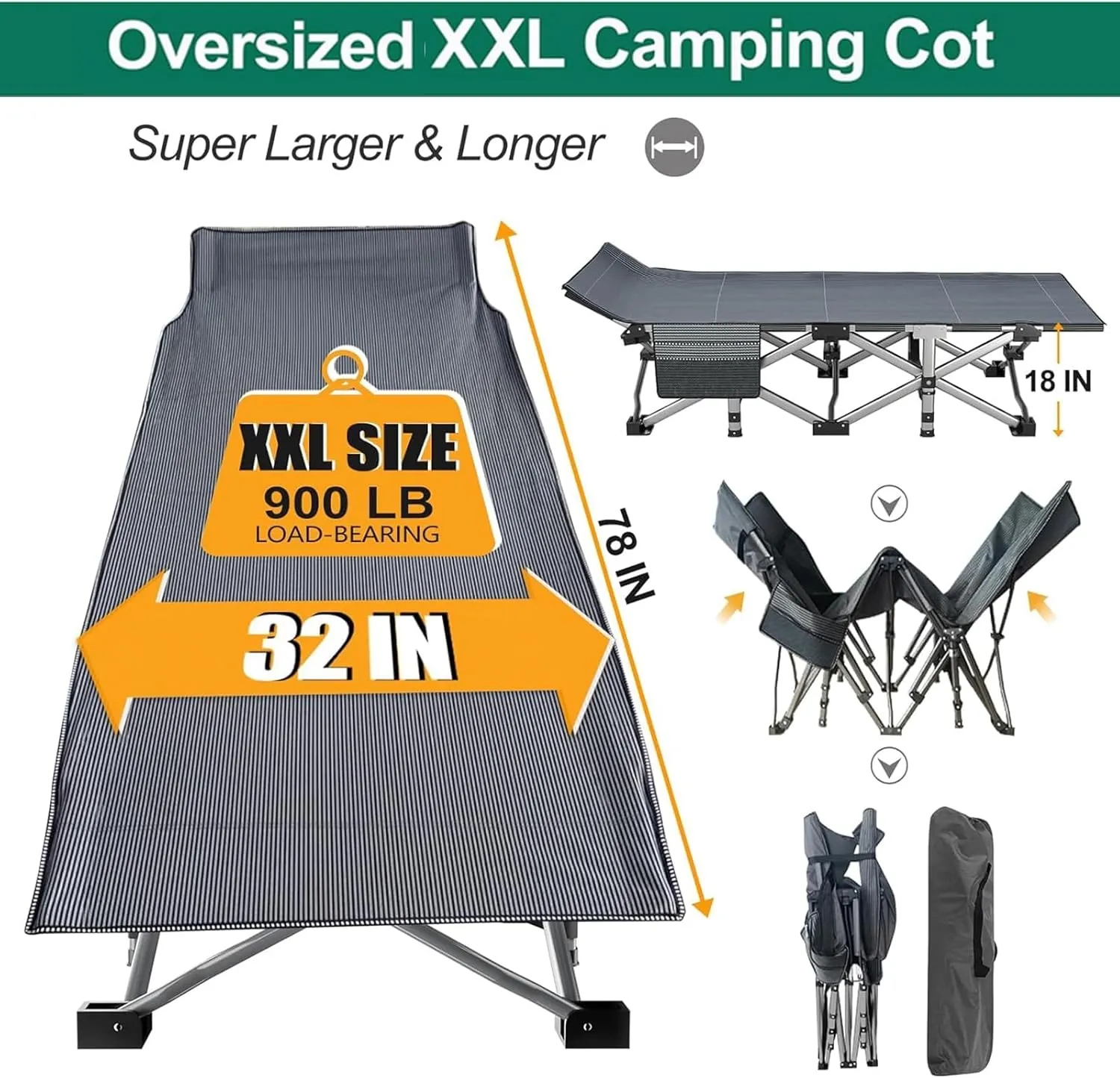 Folding Camping Cot,Double Layer Oxford Portable Travel Camp Cots,Portable Sleeping Bed Cots for Camp Office Use Outdoor Cot Bed for Traveling