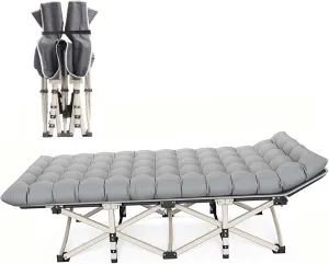 Folding Camping Cot,Portable Lightweight Sleeping Cot with Carry Bag, Ultralight Backpacking Cot,Adjustable Outdoor Bed Suitable for Home,Office, Travel, Fishing, Hiking, Camping (Gray)