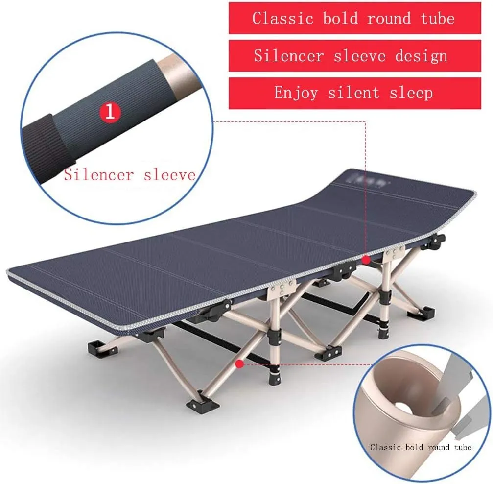 Folding Reclining Chair Garden Folding Deck Chair, Travel Vehicle Convenient Single Bed, Reinforced Steel Tube, with Anti-Skid Foot Pad and Handbag Beach Sun Lounger Chairs (Style1 17