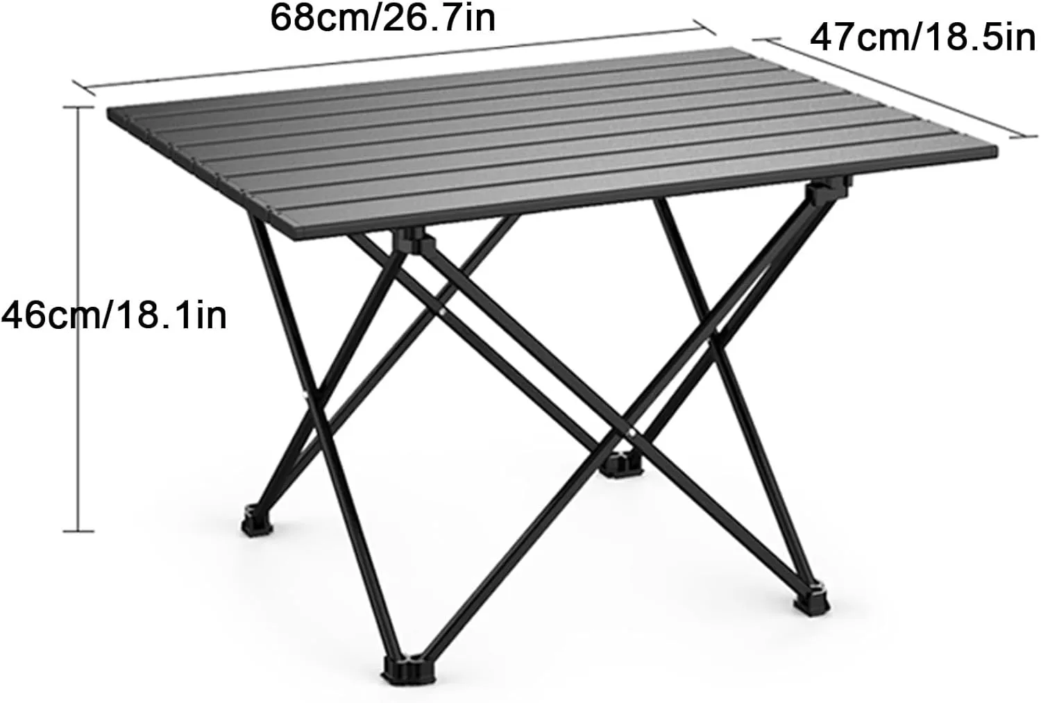 Folding Table Camping Portable, Camping Tables That Fold up Lightweight, Small Camping Table with Carry Bag, Aluminum Alloy Frame(68 * 47 * 46cm)