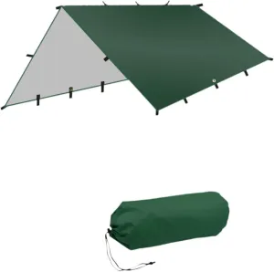 Folding Tent Shelter Camping Tarp Waterproof 118x118inch Multifunctional Lightweight Portable for Hiking Rain Cover Canopy