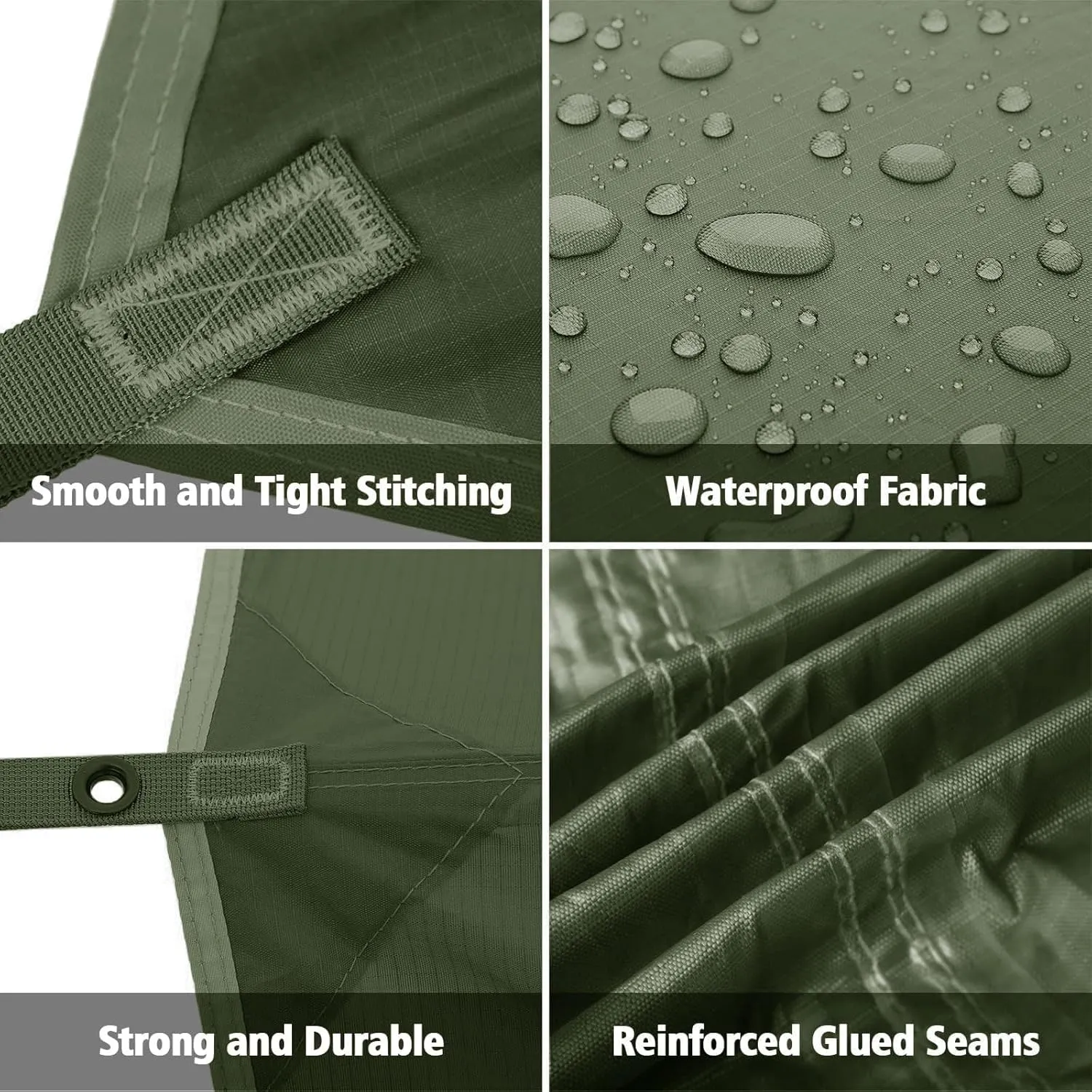 FREE SOLDIER Camping Tarp Waterproof Portable Tarp Multifunctional Outdoor Camping Traveling Awning Backpacking Tarp Shelter Rain Tarp (Dark Green 10×10.5ft)