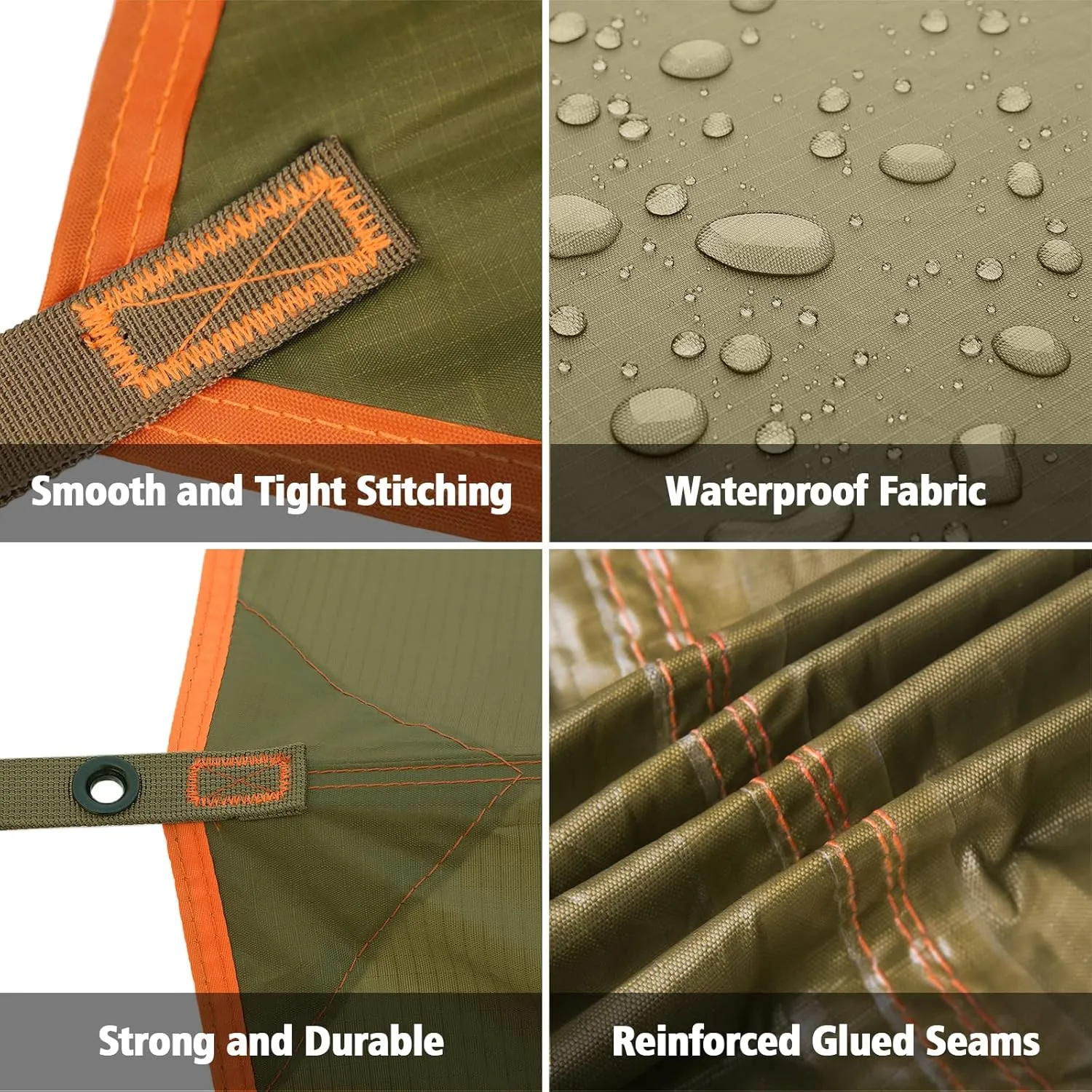 FREE SOLDIER Waterproof Portable Multifunctional Outdoor Camping Traveling Awning Backpacking Tarp Shelter for Rain (Brown)