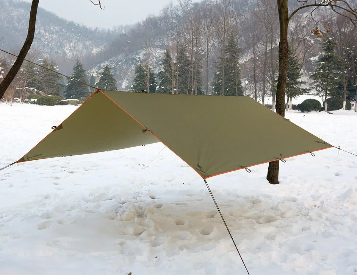 FREE SOLDIER Waterproof Portable Tarp Multifunctional Outdoor Camping Traveling Awning Backpacking Tarp Shelter Rain Tarp (Camo 10×10.5ft)