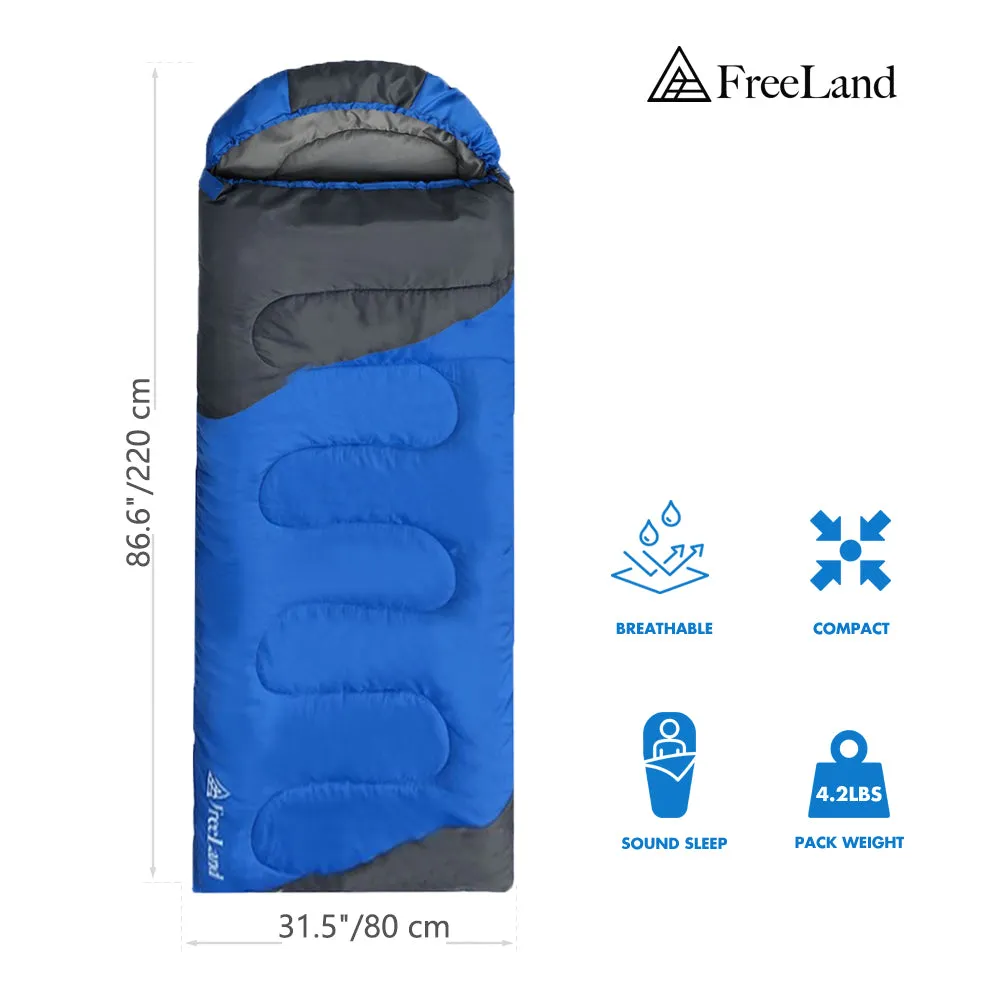 FreeLand Camping Sleeping Bags-Waterproof, Lightweight, for Adults & Kids