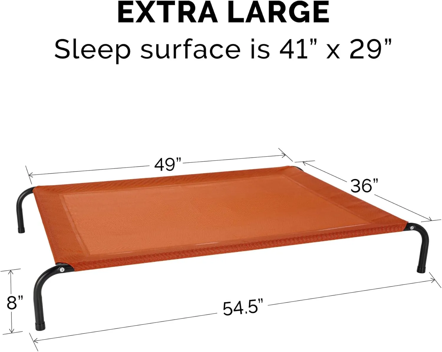 FurHaven Elevated Pet Cots - Cooling & Breathable Nylon Mesh Hammock for Large Dogs/Easy-to-Assemble / / Durable and Reinforced/Perfect for Rest & Relaxation Outdoors - Terracotta Red, Extra Large