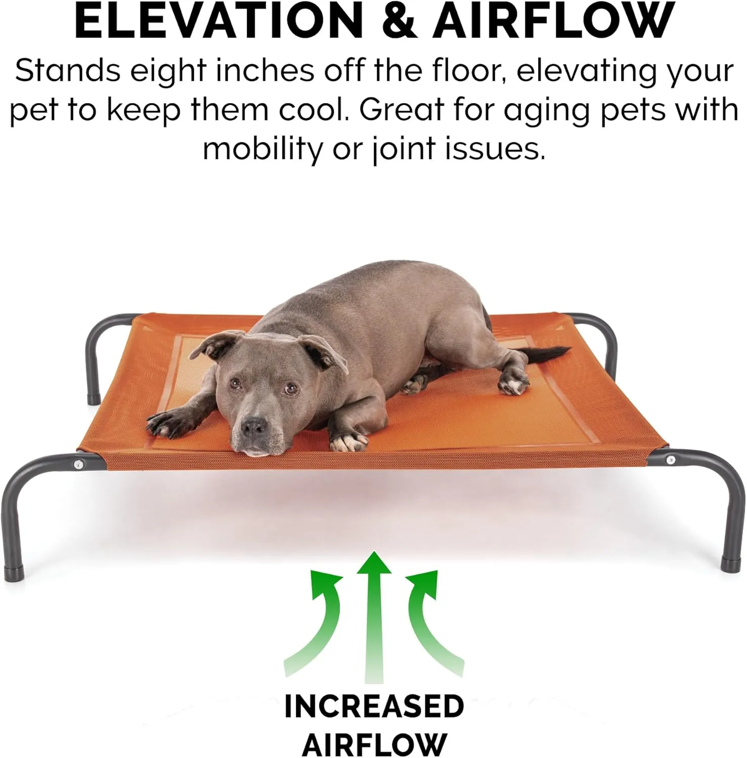 FurHaven Elevated Pet Cots - Cooling & Breathable Nylon Mesh Hammock for Large Dogs/Easy-to-Assemble / / Durable and Reinforced/Perfect for Rest & Relaxation Outdoors - Terracotta Red, Extra Large