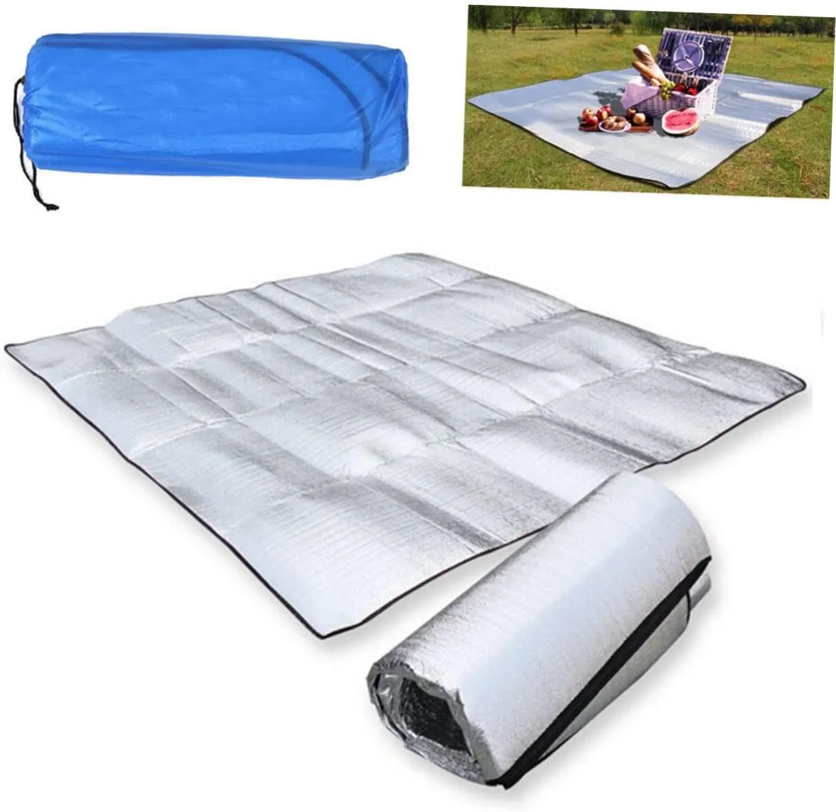 Garneck Insulated Camping Kneeler Mat Waterproof Picnic Sleeping Pad Double-Sided Aluminum Foil Sleep Mats