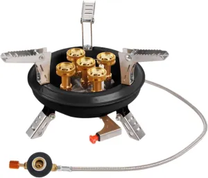Gas Camping Stove - Mini Portable Stove | Foldable Camping Stove | Outdoor, Hiking (Black)