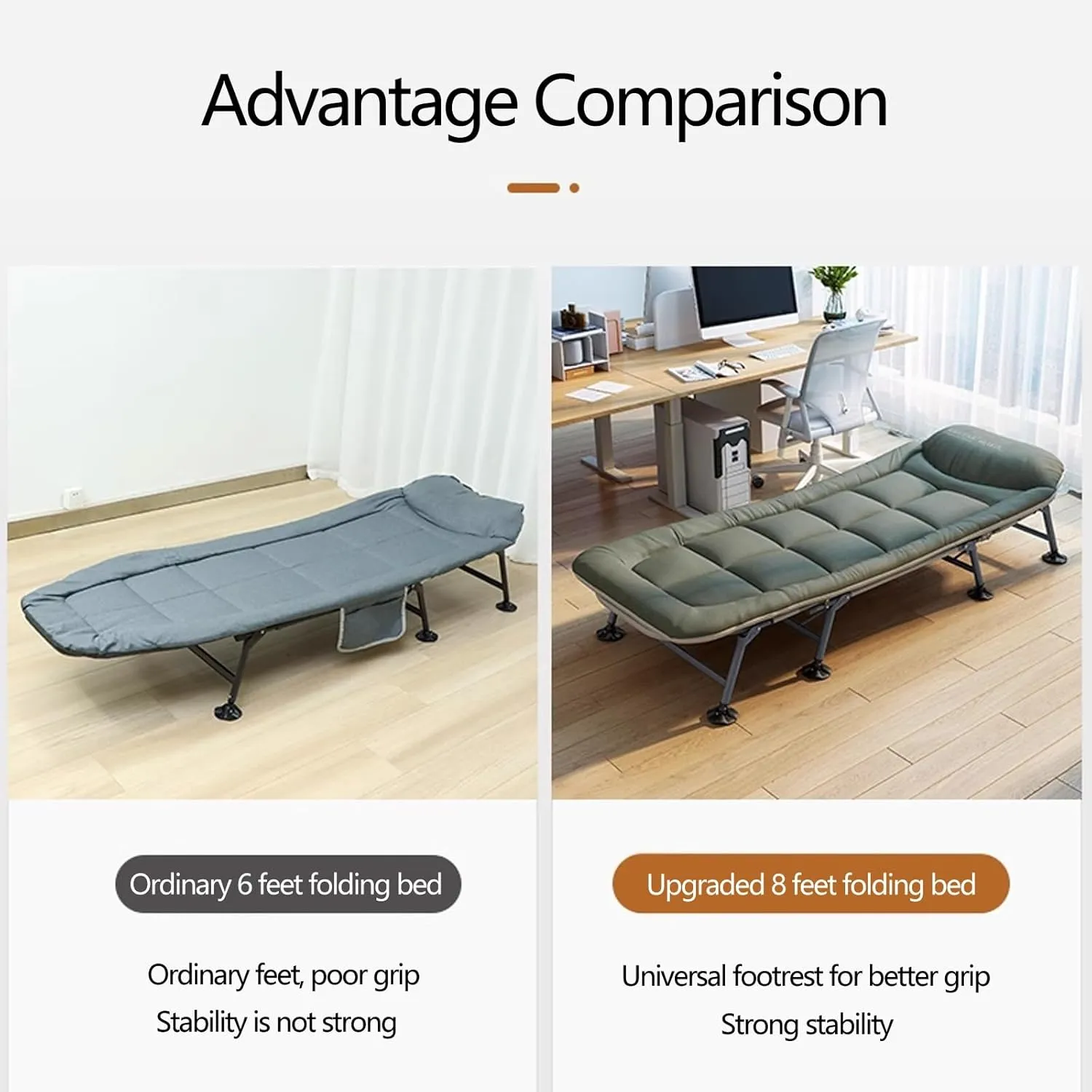 Generic Fold up Beds for Adults Eight Legged Support Folding Camping Cot Six Adjustable Backrests Portable Folding Outdoor Cot for Outdoor Travel Camp Beach Vacation(Green B 190 * 65 * 42cm)