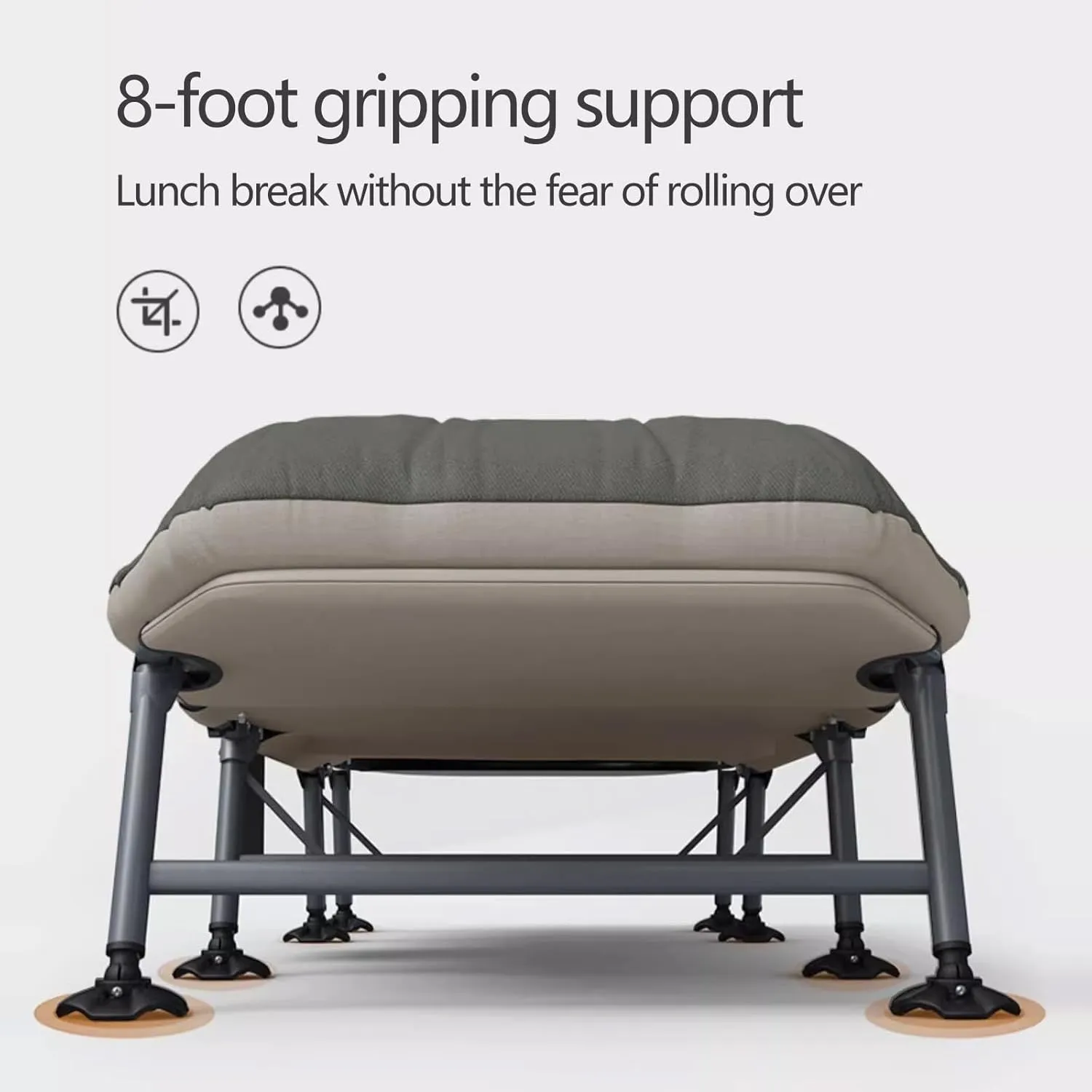 Generic Fold up Beds for Adults Eight Legged Support Folding Camping Cot Six Adjustable Backrests Portable Folding Outdoor Cot for Outdoor Travel Camp Beach Vacation(Green B 190 * 65 * 42cm)