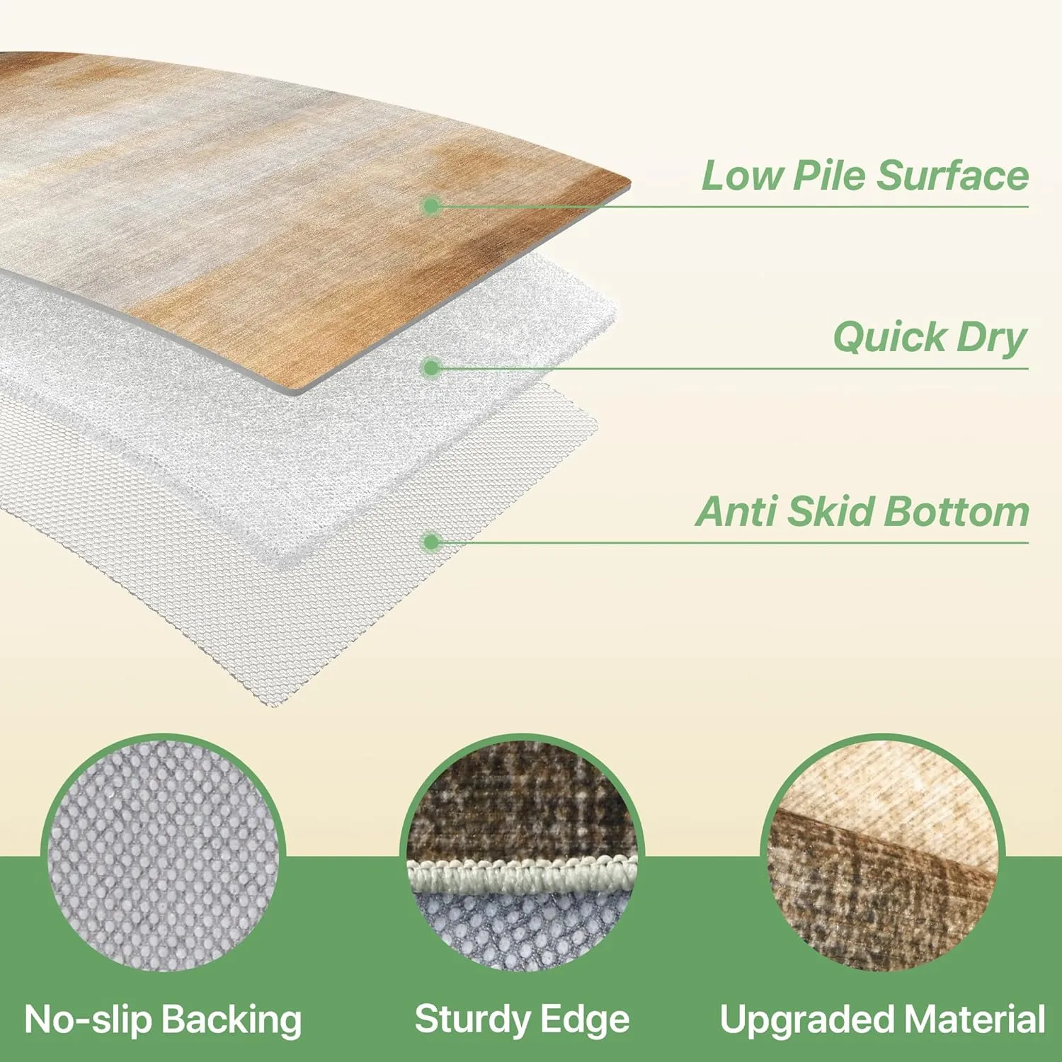 GENIMO Outdoor Indoor Area Rug 5'x7', Waterproof, Non-Shedding, Easy Cleaning, Abstract Mat for Patio, Living Room, Balcony, Dining Room, Deck, RV, Bedroom, Camping, Outside Carpet, Brown & Beige