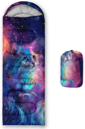 Girls Unicorn Camping Sleeping Bag,Lightweight & Waterproof,3 Season Warm & Cold Weather,Portable,Beautiful Purple Lavender Sleeping Bag for Boys Girls Adults,Traveling,Camping,Hiking