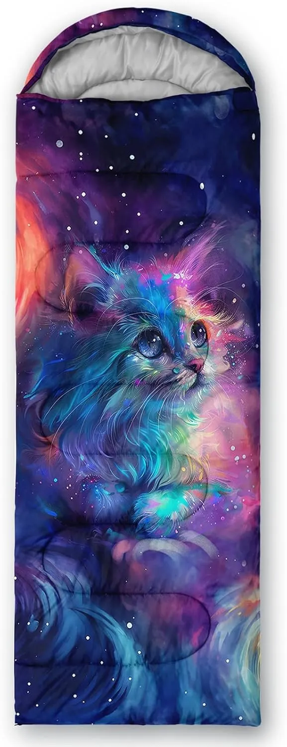 Girls Unicorn Camping Sleeping Bag,Lightweight & Waterproof,3 Season Warm & Cold Weather,Portable,Beautiful Purple Lavender Sleeping Bag for Boys Girls Adults,Traveling,Camping,Hiking
