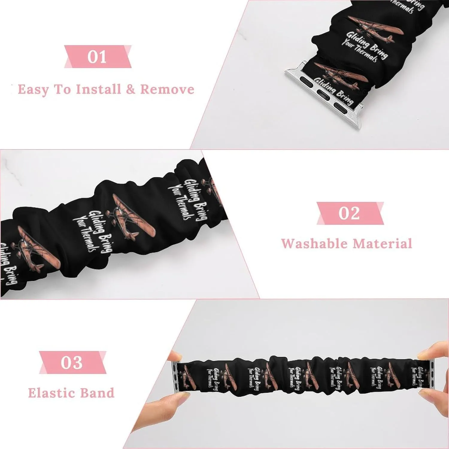 Gliding Bring Your Thermals Fashion Watch Strap Scrunchies Wristbands Compatible With IWatch Series