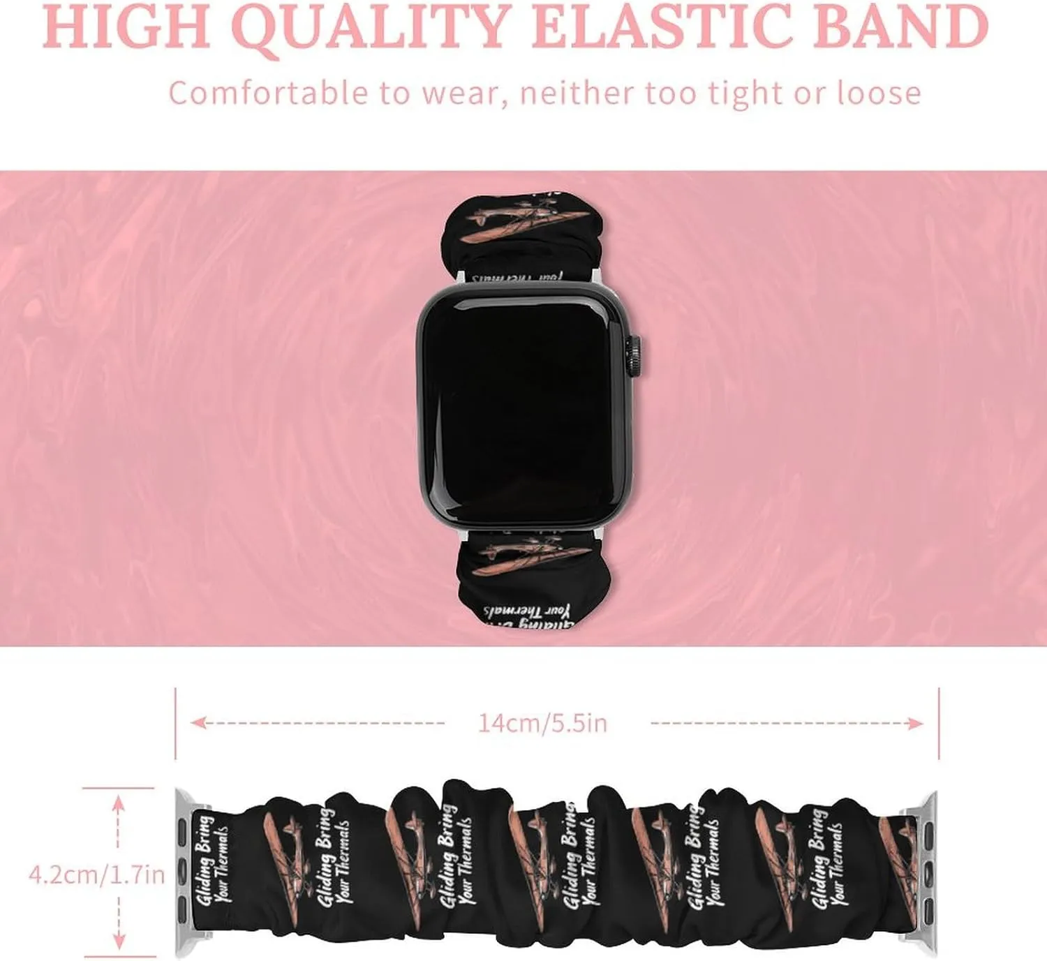 Gliding Bring Your Thermals Fashion Watch Strap Scrunchies Wristbands Compatible With IWatch Series