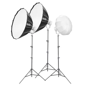 GODOX Litemons LA600BI Bi-Colour LED Three Head Video Lighting Kit