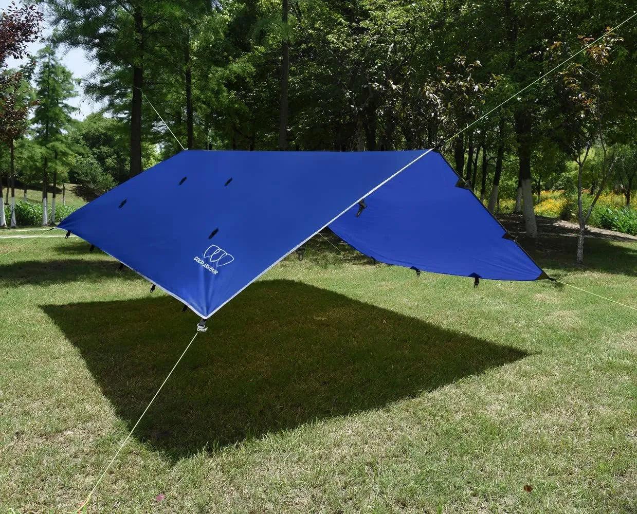 Gold Armour Rainfly Tarp Hammock, Premium 14.7ft/12ft/10ft/8ft Rain Fly Cover, Waterproof Ultralight Camping Shelter Canopy, Survival Equipment Gear Camping Tent Accessories (Blue 14.7ft x 12ft)