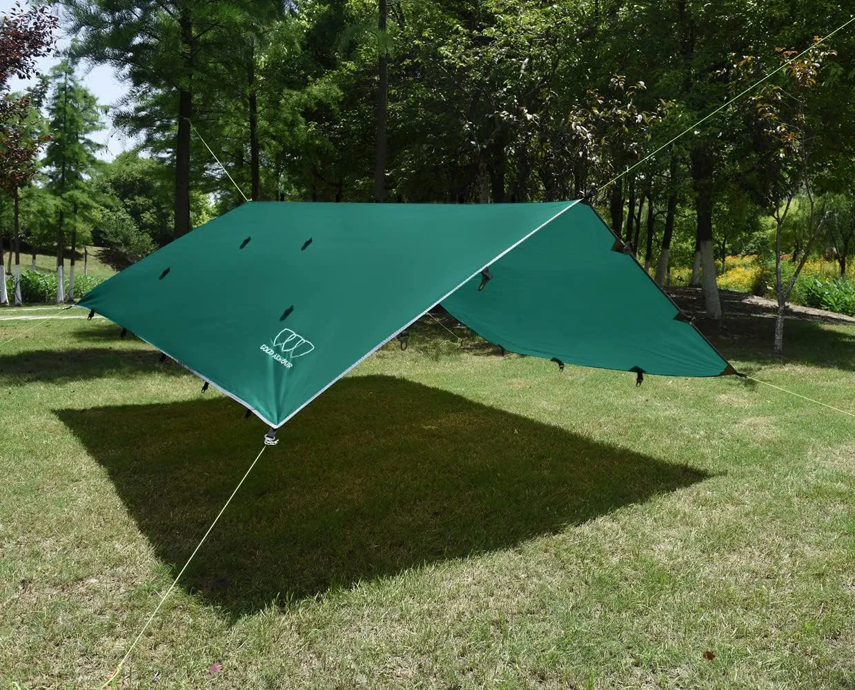 Gold Armour Rainfly Tarp Hammock, Premium 14.7ft/12ft/10ft/8ft Rain Fly Cover, Waterproof Ultralight Camping Shelter Canopy, Survival Equipment Gear Camping Tent Accessories (Green 10ft x 8ft)