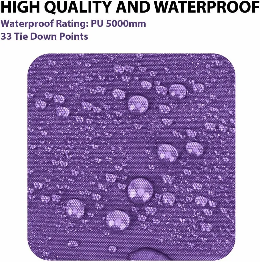 Gold Armour Rainfly Tarp Hammock, Premium 14.7ft/12ft/10ft/8ft Rain Fly Cover, Waterproof Ultralight Camping Shelter Canopy, Survival Equipment Gear Camping Tent Accessories (Purple 10ft x 8ft)