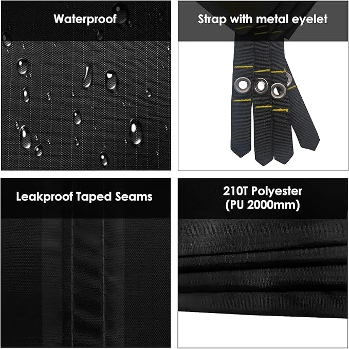 Gold Armour Tent Footprint, Camping Tarp Waterproof Ultralight - 84x60in | 84x84in | 84x96in | 82x106in | 120x108in | 120x120in | 120x144in Floor and Ground Tarps for Camping Hiking (Black 84x84in)
