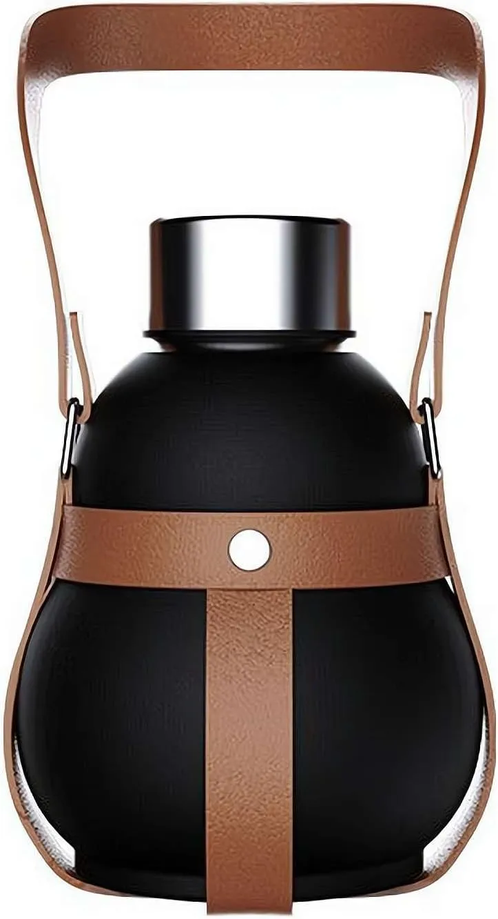 Gourd Water Bottle, Retro Style Gourd Sports Water Bottle, 316 Stainless Steel Winter Thermos Cup 280ml Travel Water Bottle, for Outdoor and Indoor, Valentine's Day Gifts (Black)